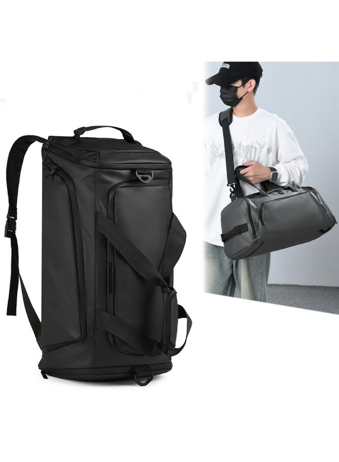 Gym Bag with Shoes Compartment Sports Bag with Waterproof Pocket for Wet Towels, Travel Duffel Bag for Men and Women by MahMir Black - Image 2